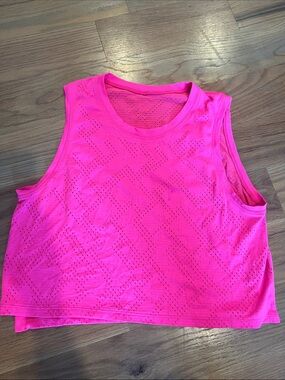 lululemon athletica Neon Hot Pink Perforated Workout Tank